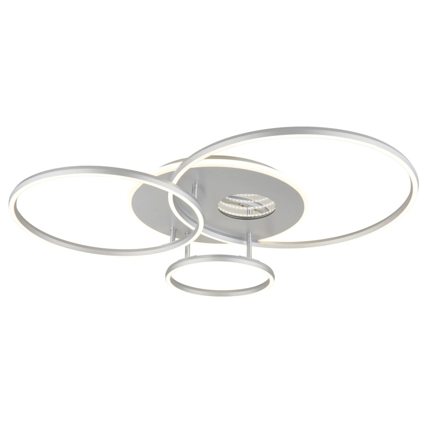 Globo - LED Stmívatelné stropní svítidlo LED/54W/230V 2700-6500K 90x70 cm stříbrná + dálkové ovládání