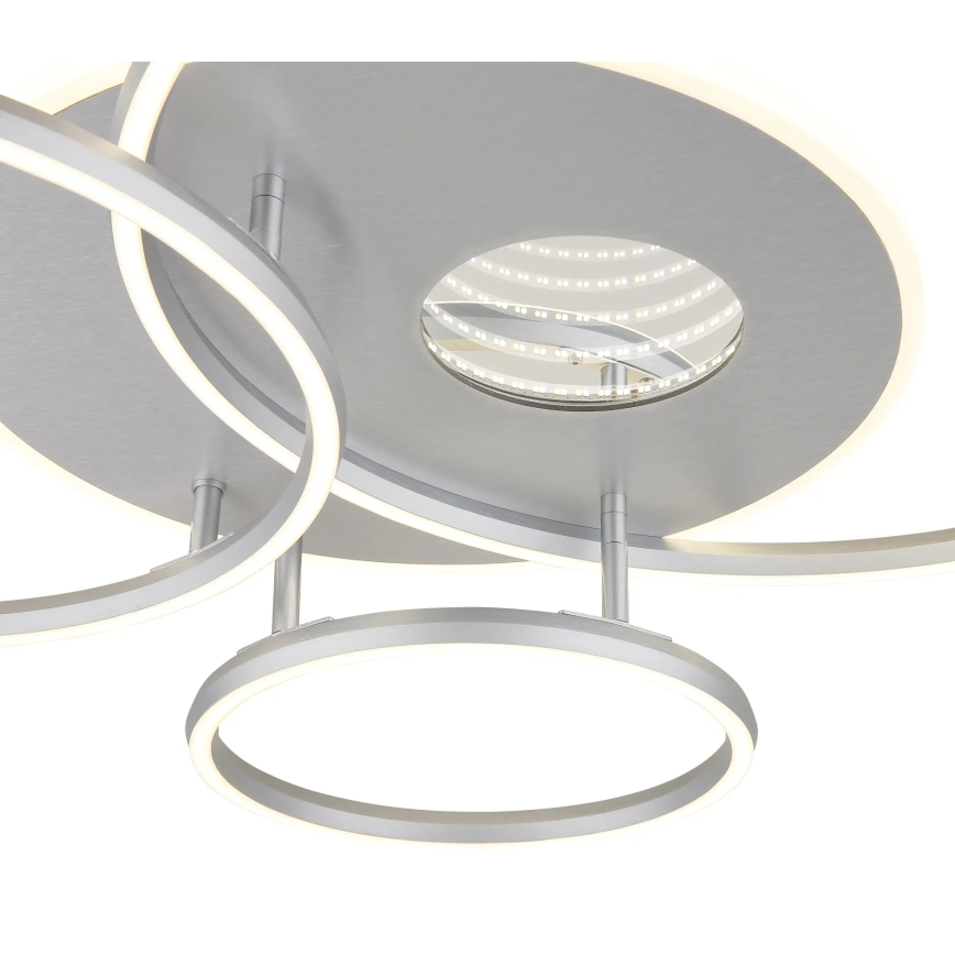Globo - LED Stmívatelné stropní svítidlo LED/54W/230V 2700-6500K 90x70 cm stříbrná + dálkové ovládání