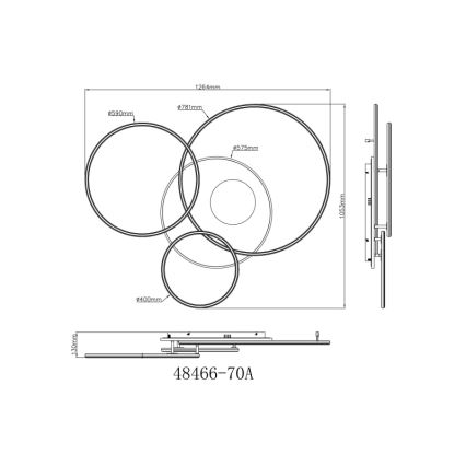 Globo - LED Stmívatelné stropní svítidlo LED/70W/230V 2700-6500K matný chrom + dálkové ovládání