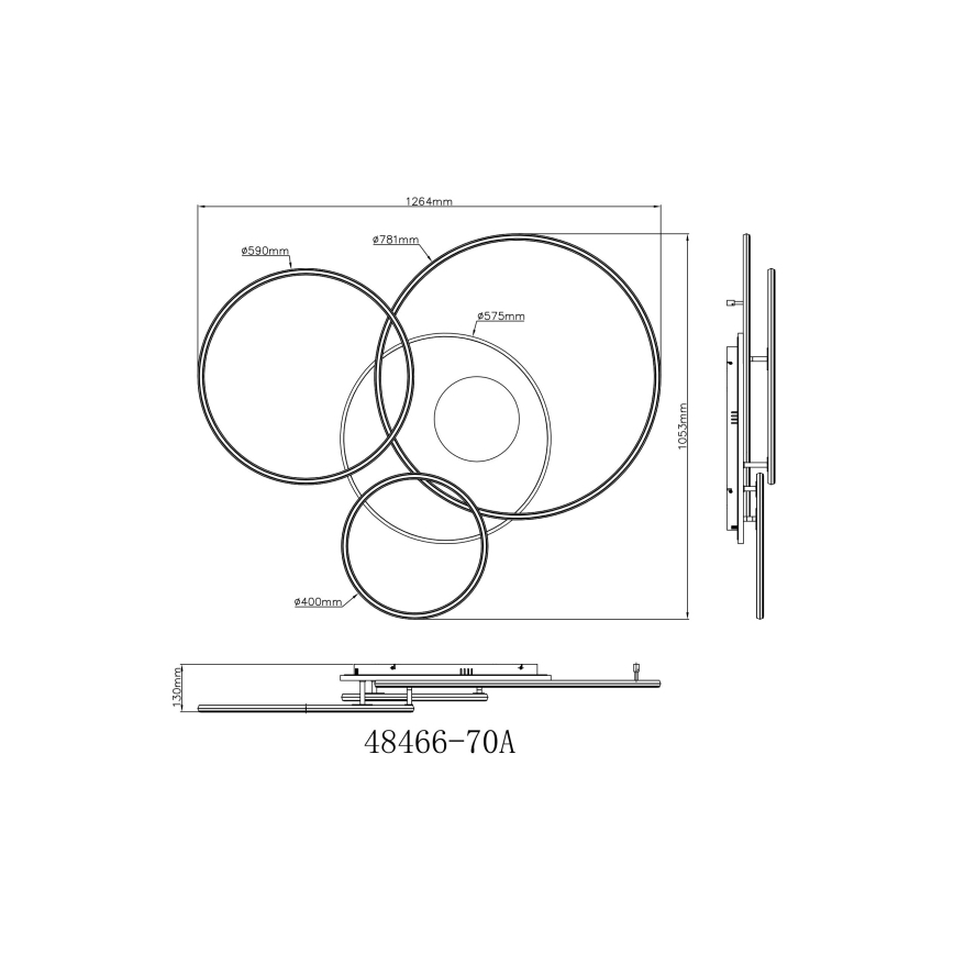 Globo - LED Stmívatelné stropní svítidlo LED/70W/230V 2700-6500K matný chrom + dálkové ovládání