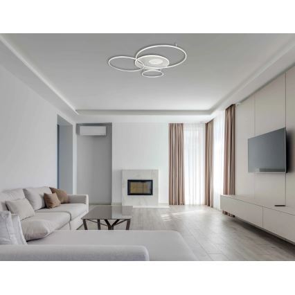 Globo - LED Stmívatelné stropní svítidlo LED/70W/230V 2700-6500K Wi-Fi Tuya matný chrom + dálkové ovládání