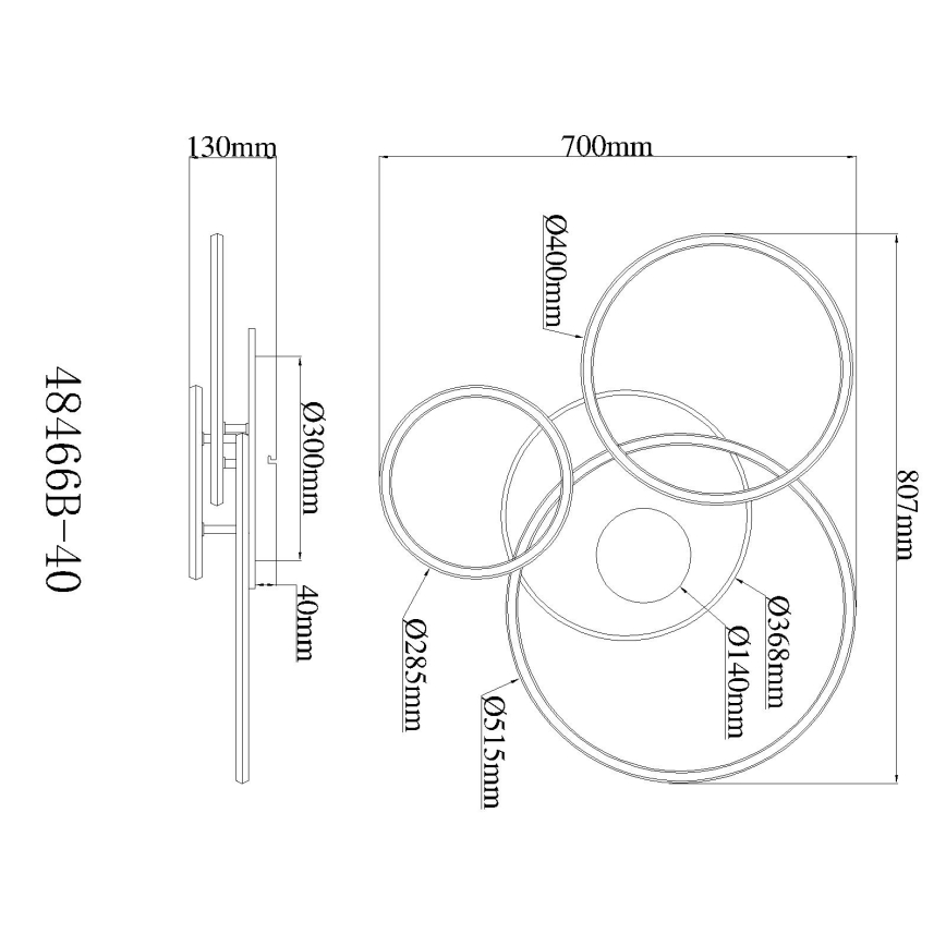Globo - LED Stmívatelné stropní svítidlo LED/40W/230V 2700-6500K 70x80,7 cm + dálkové ovládání