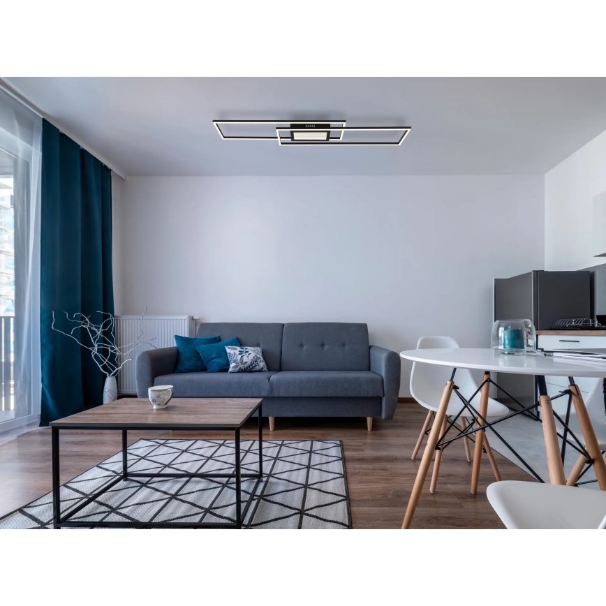 Globo - LED Stmívatelné stropní svítidlo LED/42W/230V 2700-6500K 19,6x96 cm černá + dálkové ovládání