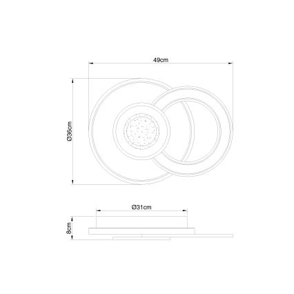 Globo - LED Stmívatelné stropní svítidlo LED/36W/230V 2700-6000K + dálkové ovládání