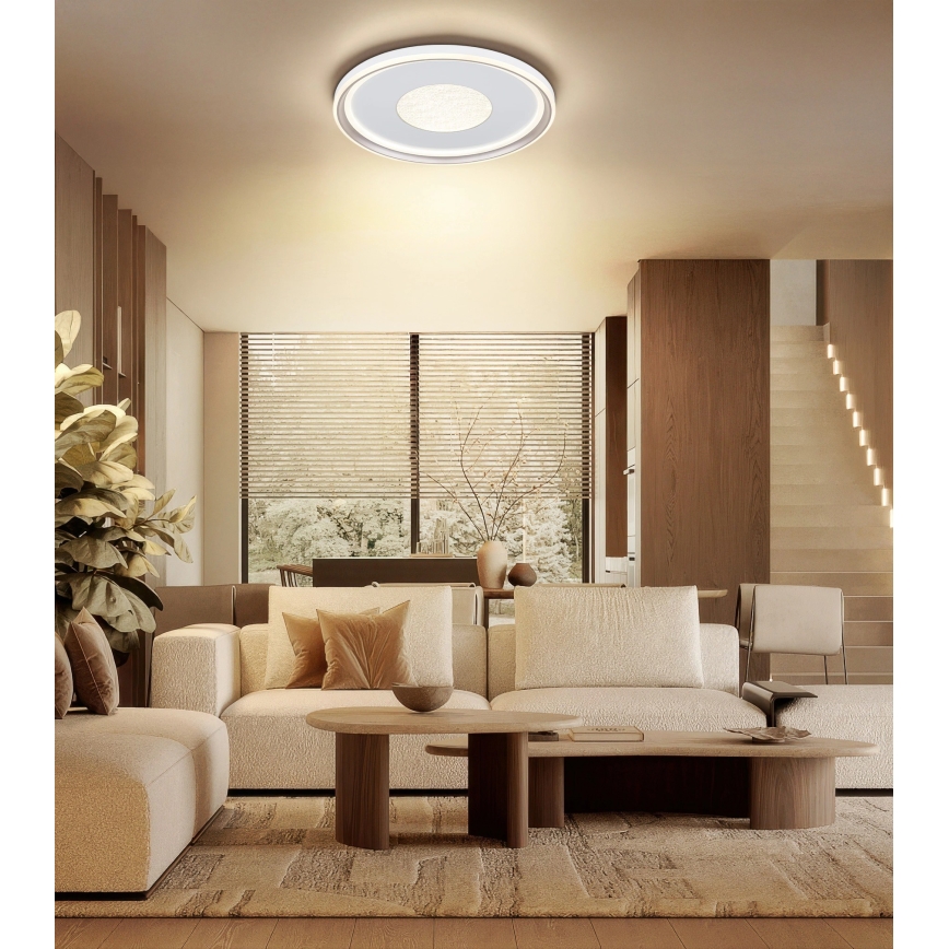 Globo - LED Stmívatelné stropní svítidlo LED/60W/230V 2700-6000K pr. 59 cm bílá/krémová + dálkové ovládání