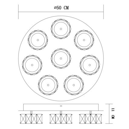 Globo - LED Stmívatelné stropní svítidlo LED/64W/230V 4000K pr. 50 cm