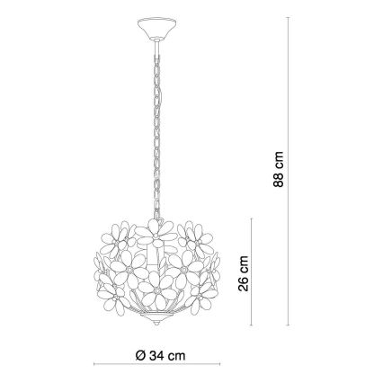 Globo 5133 - Lustr na řetězu JULIANA 1xE27/60W/230V