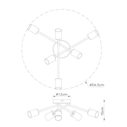 Globo - Přisazený lustr 6xE27/60W/230V