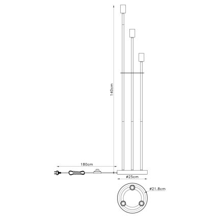 Globo - Stojací lampa 3xE27/60W/230V