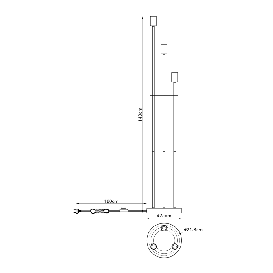 Globo - Stojací lampa 3xE27/60W/230V