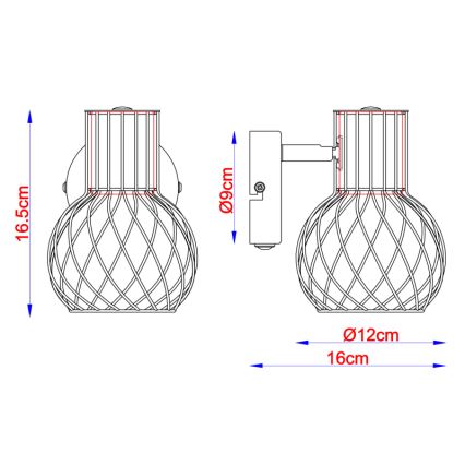 Globo - Nástěnné bodové svítidlo 1xE27/40W/230V