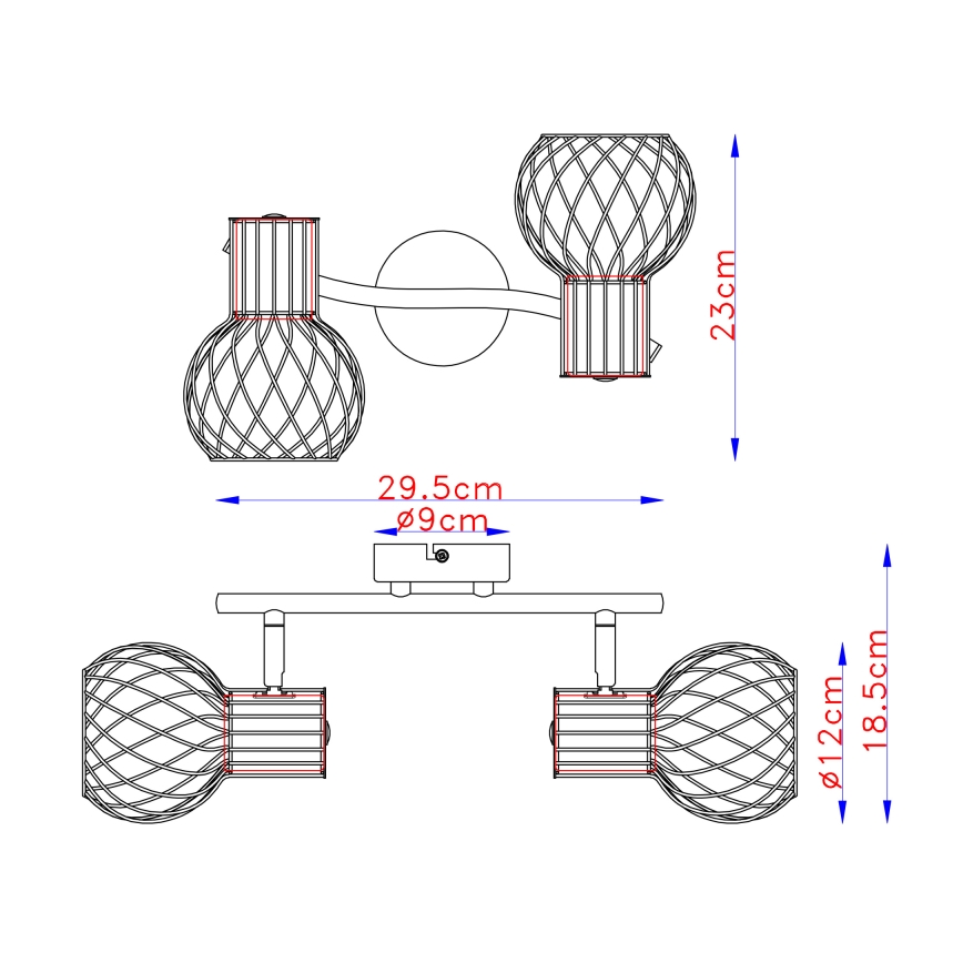 Globo - Bodové svítidlo 2xE27/40W/230V