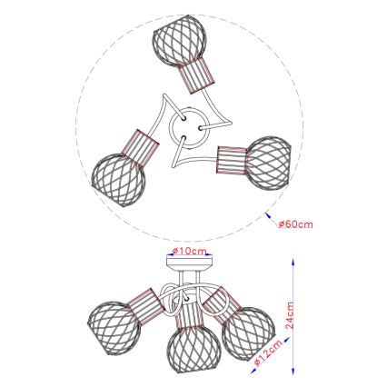 Globo - Přisazený lustr 3xE27/40W/230V