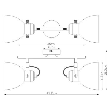 Globo - Bodové svítidlo 2xE27/40W/230V