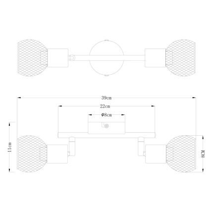 Globo - Bodové svítidlo 2xE14/40W/230V
