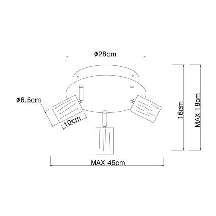 Globo - Bodové svítidlo 3xE27/60W/230V