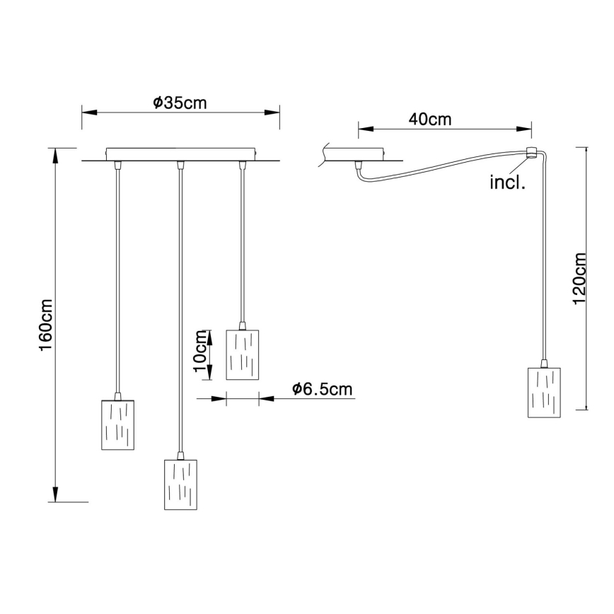 Globo - Lustr na lanku 3xE27/60W/230V pavouk