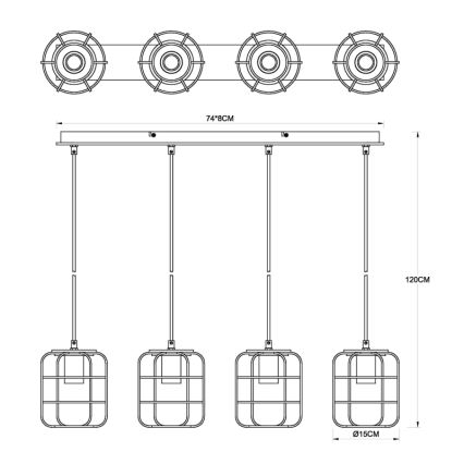 Globo - Lustr na lanku 4xE27/40W/230V