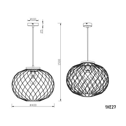 Globo - Lustr na lanku 1xE27/60W/230V