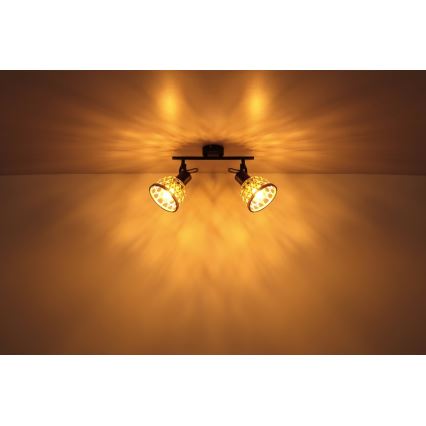Globo - Bodové svítidlo 2xE27/15W/230V bambus