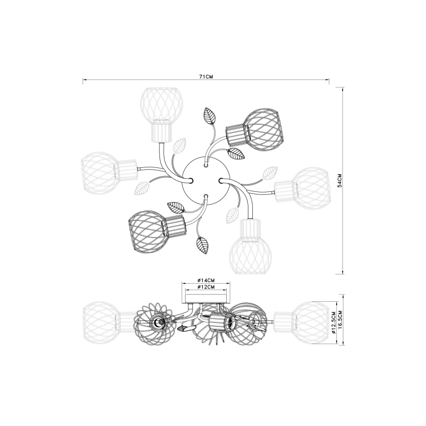Globo - Přisazený lustr 6xE27/40W/230V
