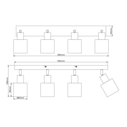 Globo - Bodové svítidlo 4xE14/25W/230V