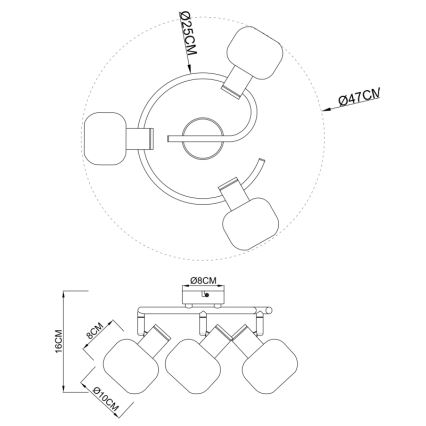 Globo - Bodové svítidlo 3xE14/40W/230V