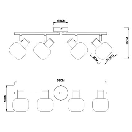 Globo - Bodové svítidlo 4xE14/40W/230V