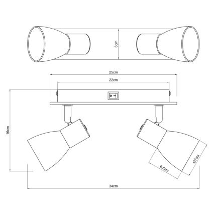 Globo - Nástěnné bodové svítidlo 2xE14/40W/230V černá