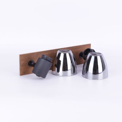 Globo - Nástěnné bodové svítidlo 2xE14/40W/230V černá/dřevo