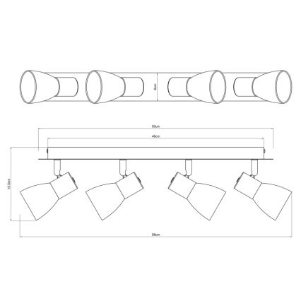 Globo - Bodové svítidlo 4xE14/40W/230V černá