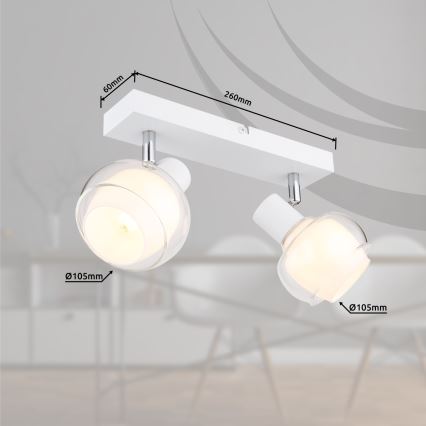 Globo - Bodové svítidlo 2xE14/40W/230V bílá