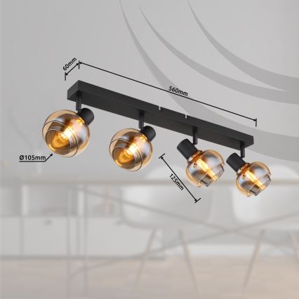 Globo - Bodové svítidlo 4xE14/40W/230V černá