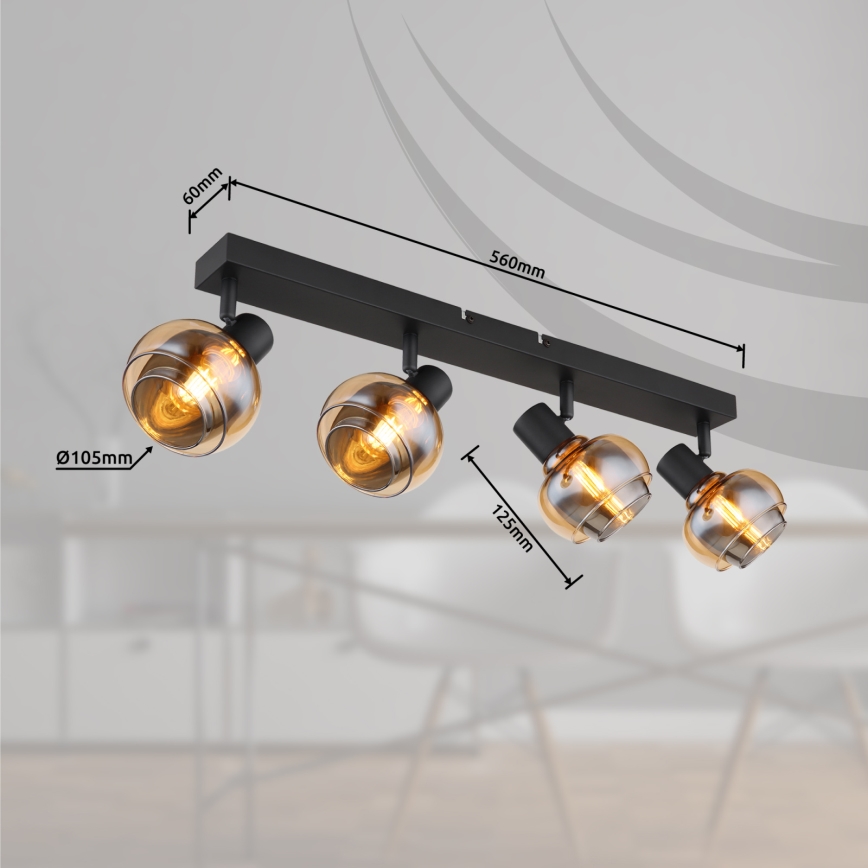 Globo - Bodové svítidlo 4xE14/40W/230V černá