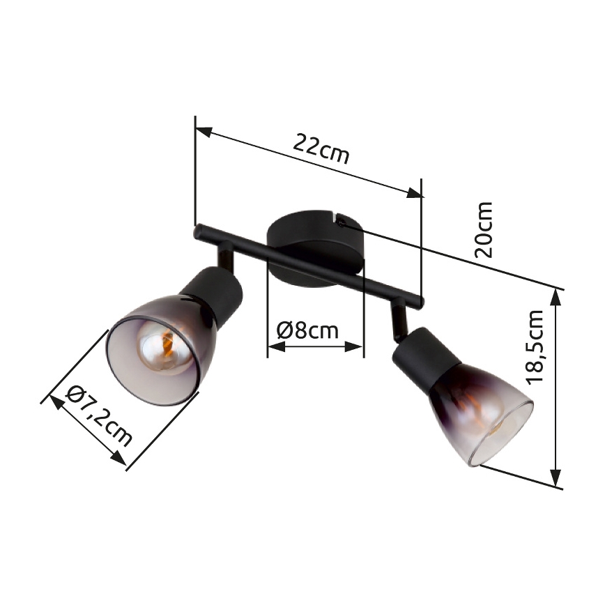 Globo - Bodové svítidlo 2xE14/25W/230V černá