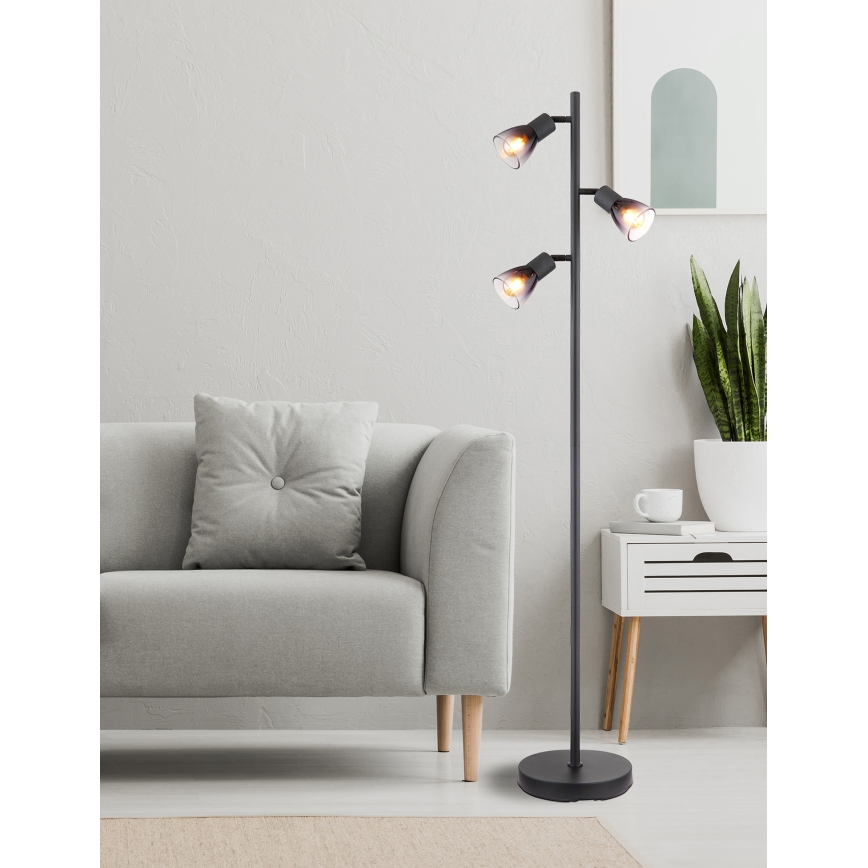 Globo - Stojací lampa 3xE14/25W/230V černá