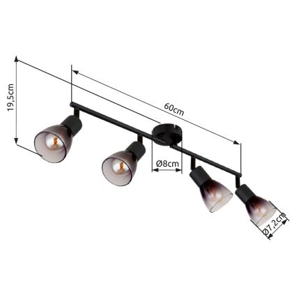 Globo - Bodové svítidlo 4xE14/25W/230V černá