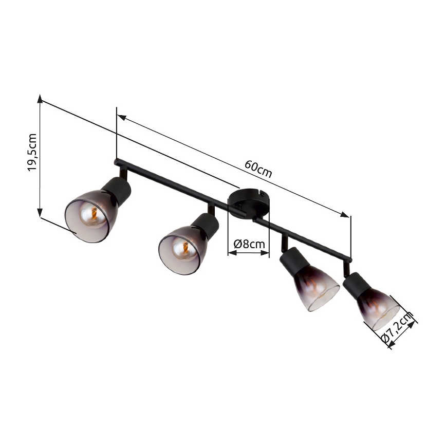 Globo - Bodové svítidlo 4xE14/25W/230V černá