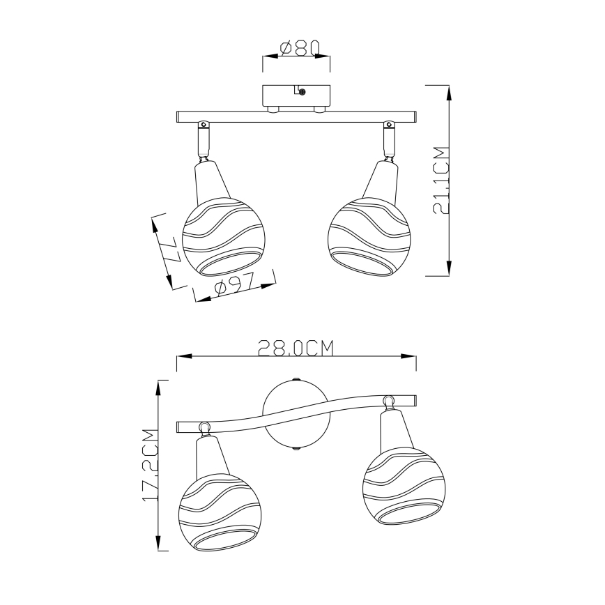 Globo - LED Bodové svítidlo 2xE14/4W/230V