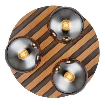 Globo - Stropní svítidlo 3xE27/40W/230V pr. 39 cm hnědá/kouřová