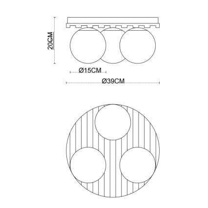 Globo - Stropní svítidlo 3xE27/40W/230V pr. 39 cm hnědá/kouřová