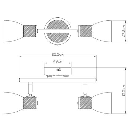 Globo - Bodové svítidlo 2xE14/40W/230V jasan