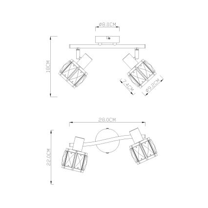 Globo - Bodové svítidlo 2xE14/40W/230V