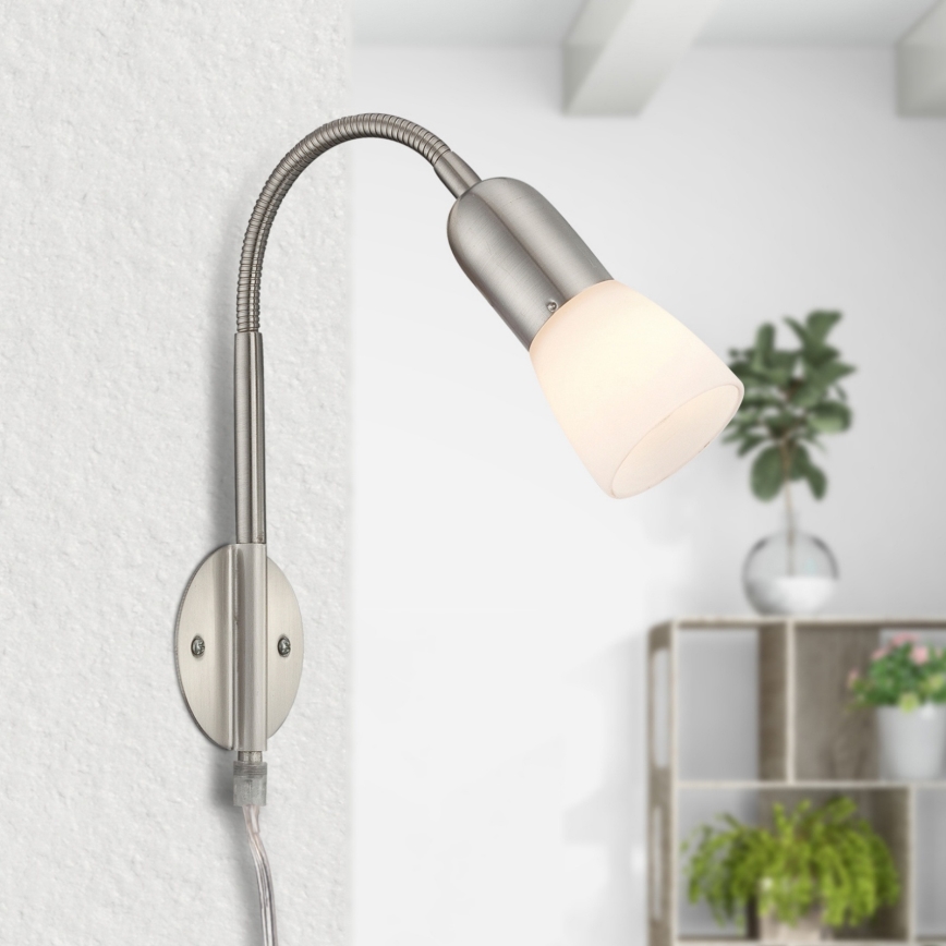 Globo - Flexibilní lampička 1xE14/40W/230V matný chrom