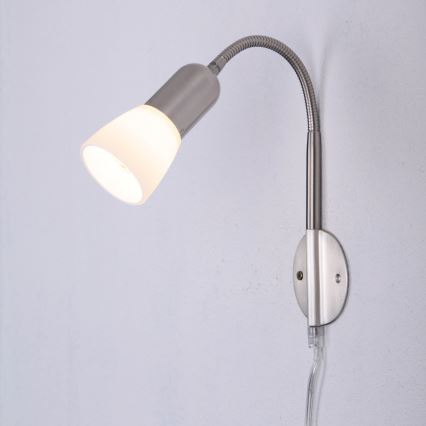 Globo - Flexibilní lampička 1xE14/40W/230V matný chrom