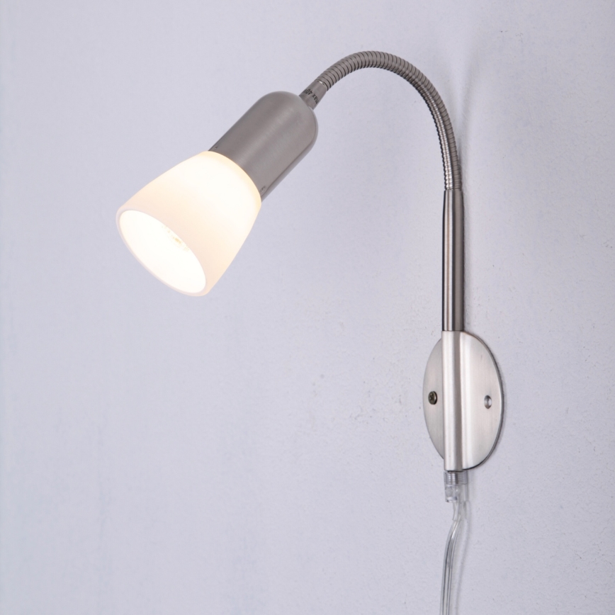 Globo - Flexibilní lampička 1xE14/40W/230V matný chrom