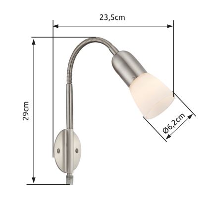 Globo - Flexibilní lampička 1xE14/40W/230V matný chrom