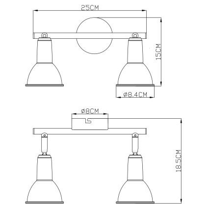 Globo - Bodové svítidlo 2xE14/40W/230V
