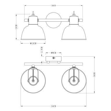 Globo - Bodové svítidlo 2xE14/25W/230V