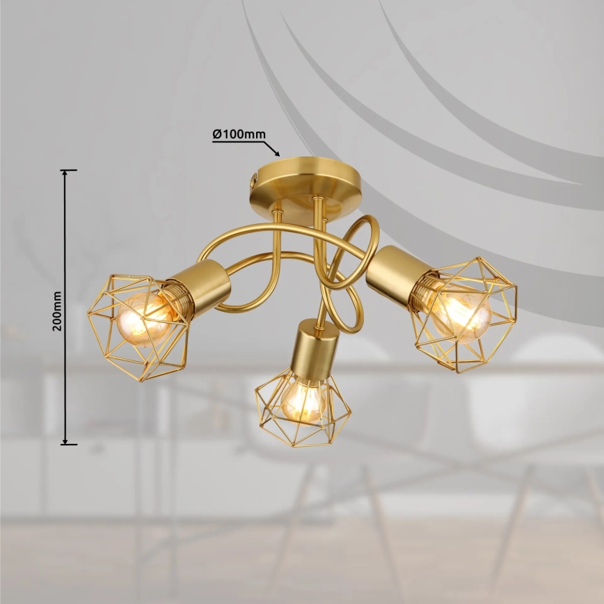 Globo - Přisazený lustr 3xE14/40W/230V zlatá